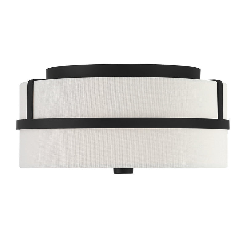 Meridian M60065MBK Two Light Flush Mount, Matte Black