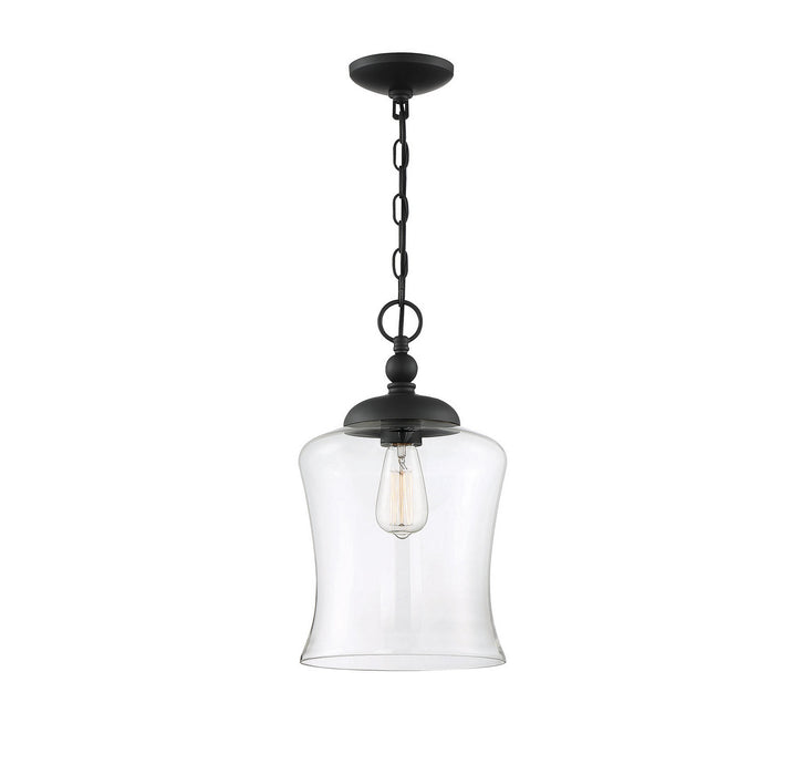 Meridian M70019MBK One Light Pendant, Matte Black