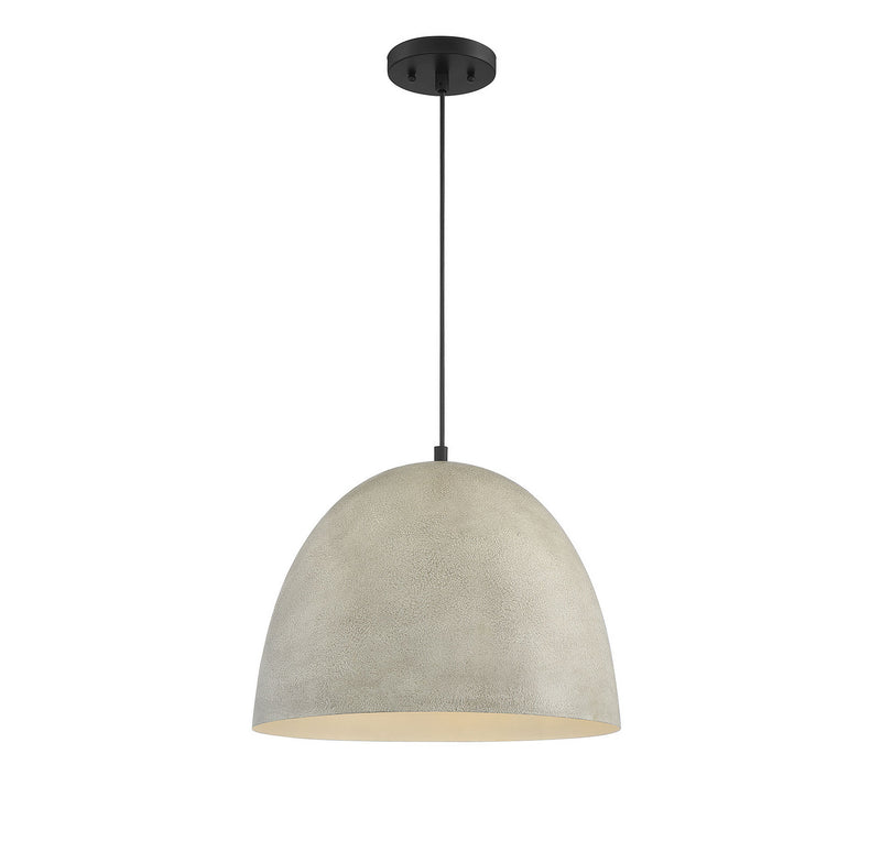 Meridian M70093CMBK One Light Pendant, Concrete with Matte Black