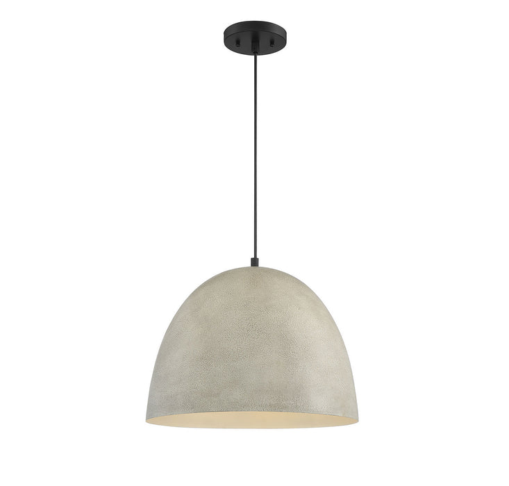 Meridian M70093CMBK One Light Pendant, Concrete with Matte Black