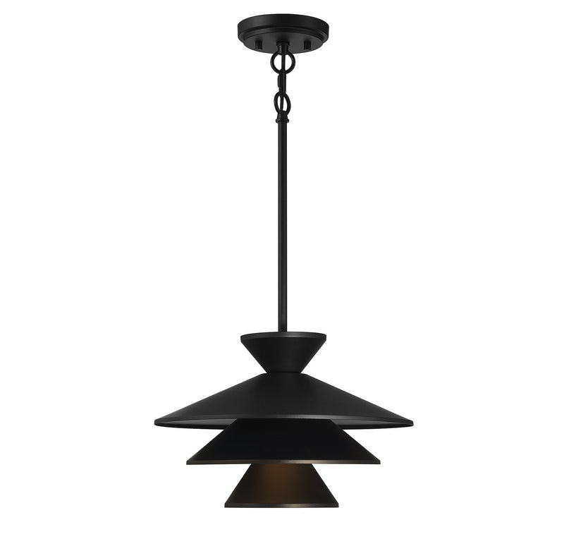 Meridian M70096MBK One Light Pendant, Matte Black