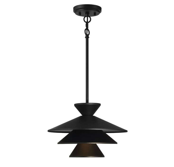 Meridian M70096MBK One Light Pendant, Matte Black