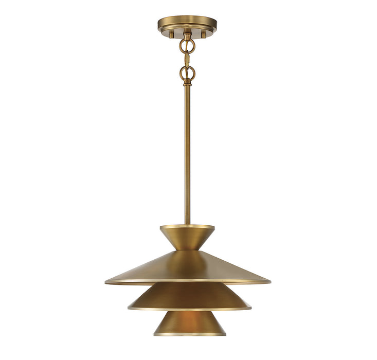 Meridian M70096NB One Light Pendant, Natural Brass