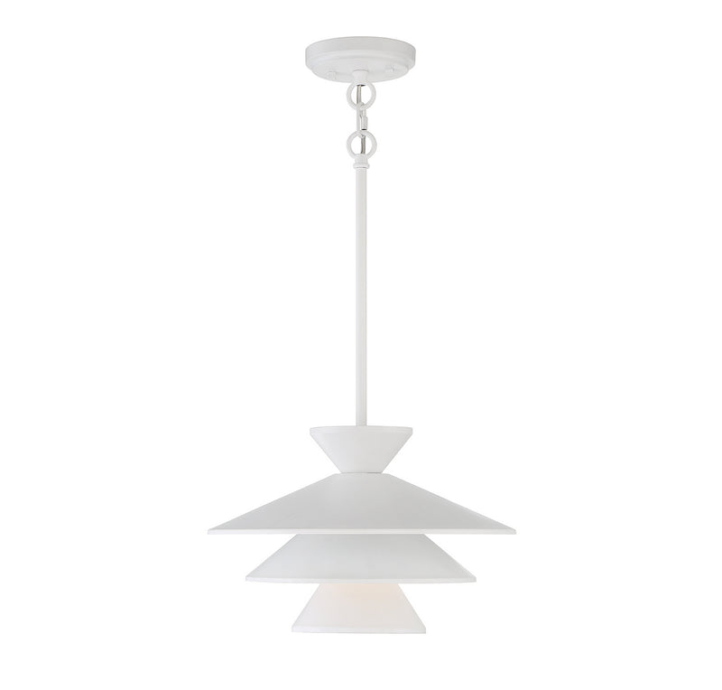 Meridian M70096WH One Light Pendant, White