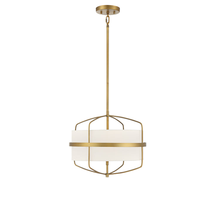 Meridian M70101NB Three Light Pendant, Natural Brass