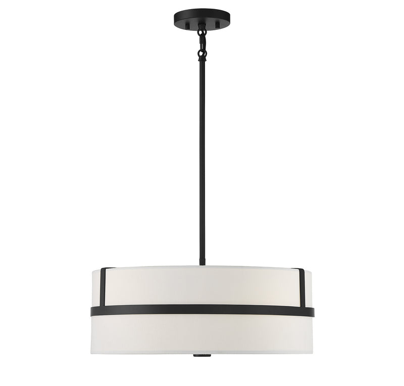Meridian M70102MBK Four Light Pendant, Matte Black