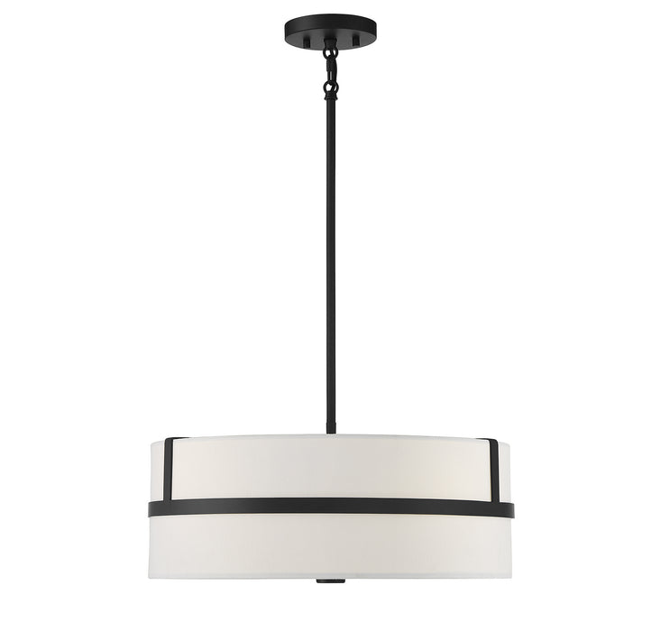 Meridian M70102MBK Four Light Pendant, Matte Black