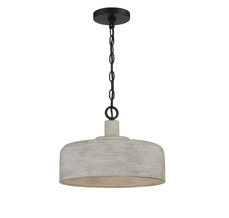 Meridian M70103WGBK One Light Pendant, Weathered Gray with Black