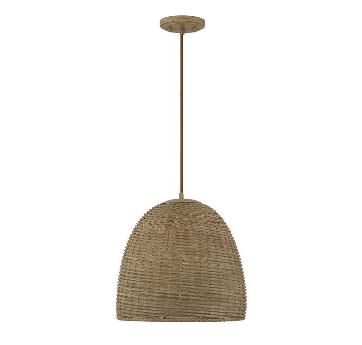 Meridian M70107NWIC One Light Pendant, Natural Wicker