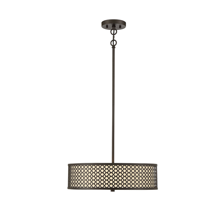 Meridian M70108ORB Three Light Pendant, Oil Rubbed Bronze