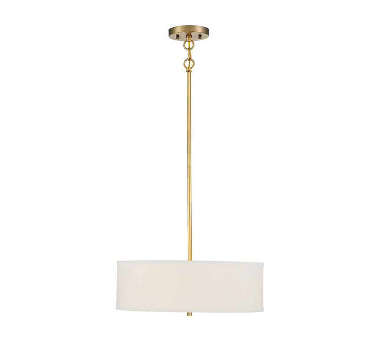 Meridian M70109NB Three Light Pendant, Warm Brass