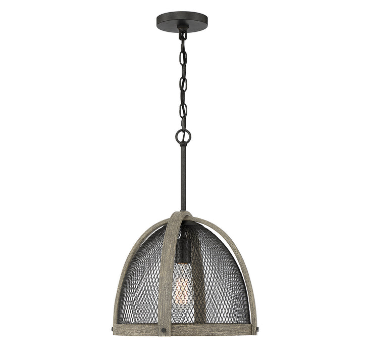 Meridian M70111DWW One Light Pendant, Weathered Birch