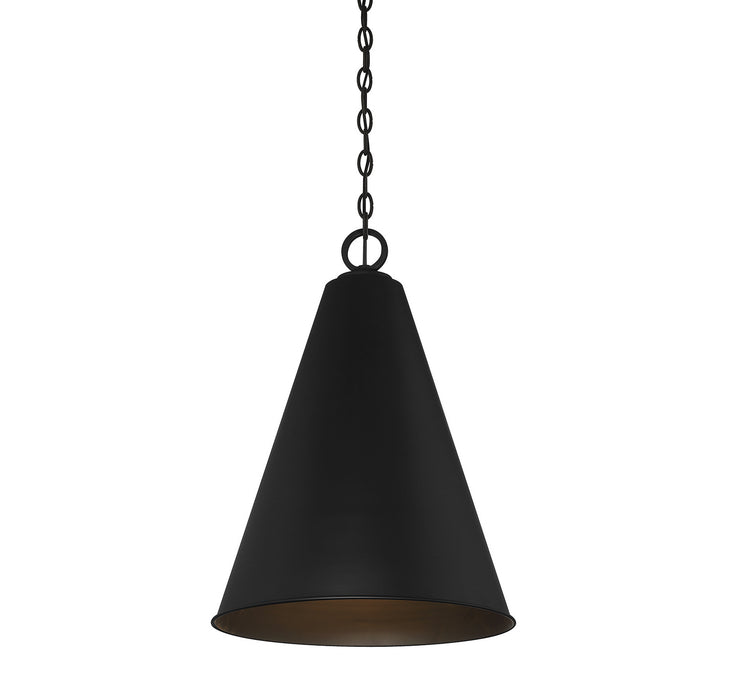 Meridian M70112MBK One Light Pendant, Matte Black