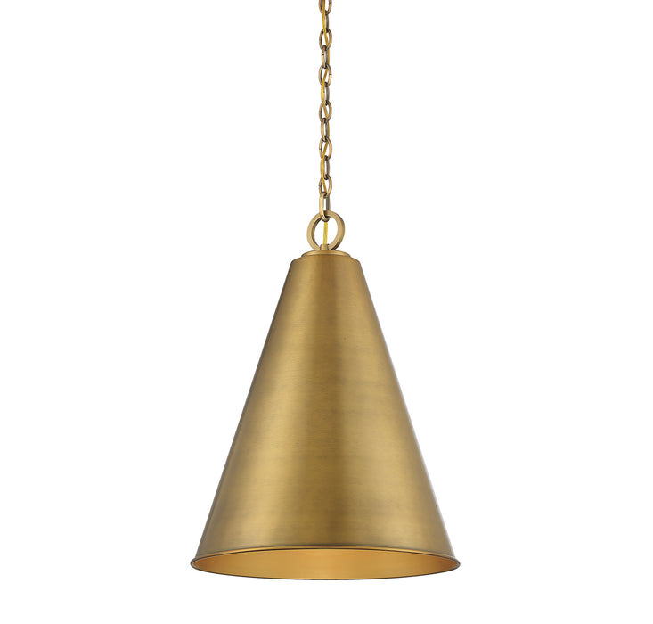 Meridian M70112NB One Light Pendant, Natural Brass