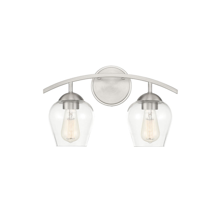 Meridian M80031BN Two Light Bathroom Vanity Light, Brushed Nickel