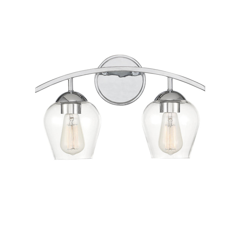 Meridian M80031CH Two Light Bathroom Vanity Light, Chrome