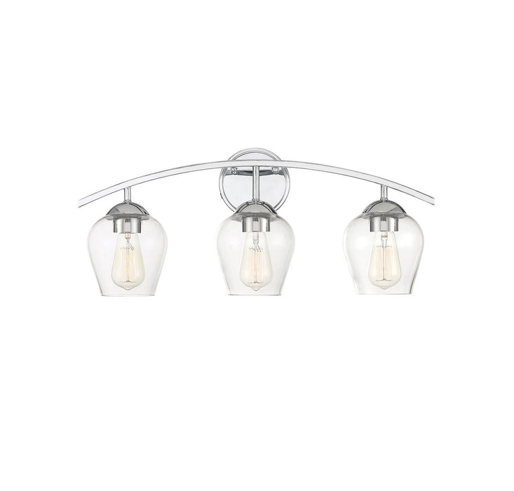 Meridian M80032CH Three Light Bathroom Vanity Light, Chrome
