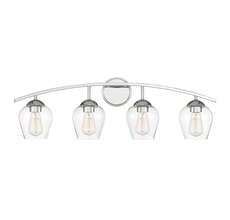 Meridian M80033CH Four Light Bathroom Vanity Light, Chrome