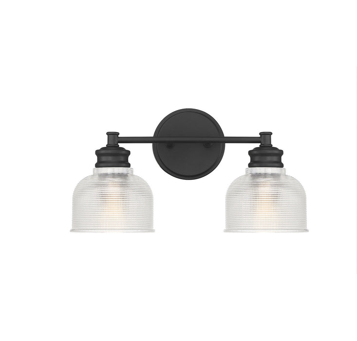Meridian M80034MBK Two Light Bathroom Vanity Light, Matte Black