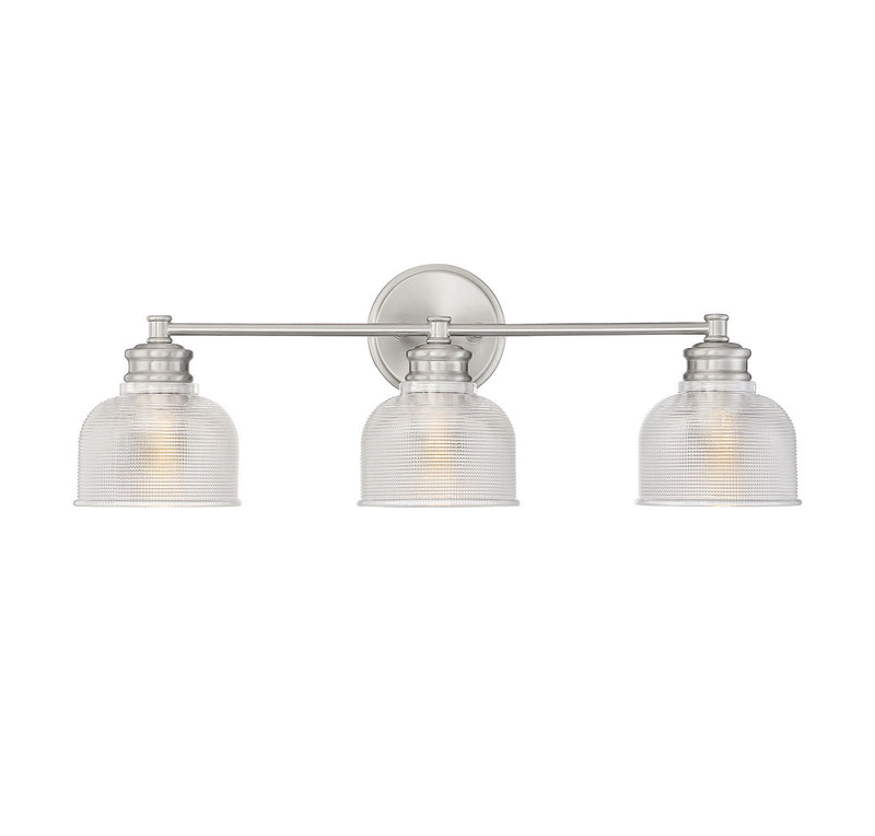 Meridian M80035BN Three Light Bathroom Vanity Light, Brushed Nickel