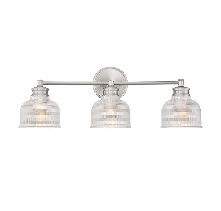 Meridian M80035BN Three Light Bathroom Vanity Light, Brushed Nickel