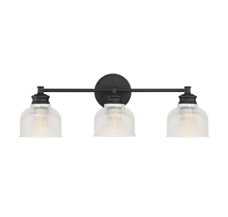 Meridian M80035MBK Three Light Bathroom Vanity Light, Matte Black