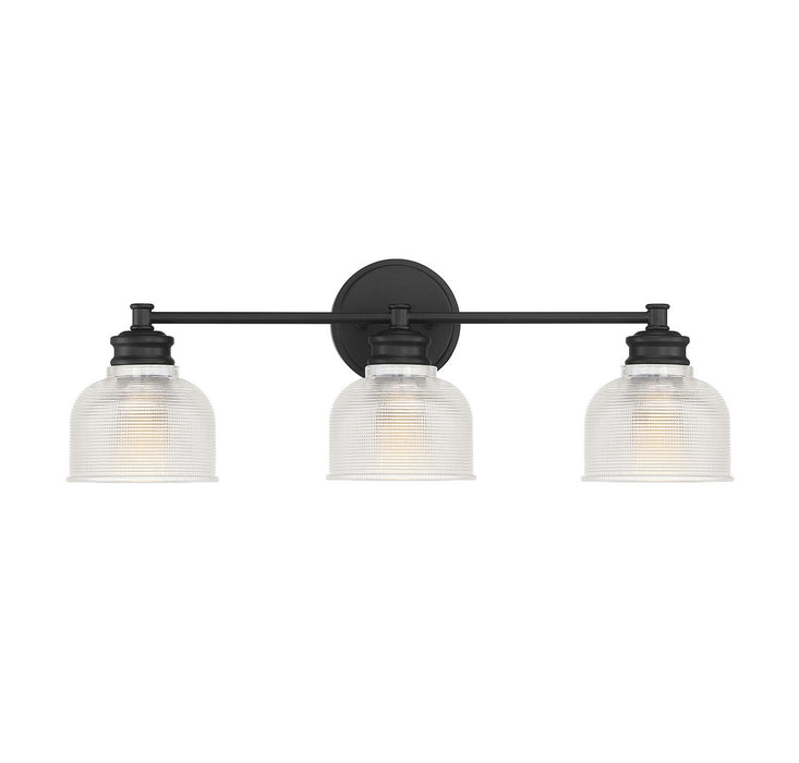 Meridian M80035MBK Three Light Bathroom Vanity Light, Matte Black