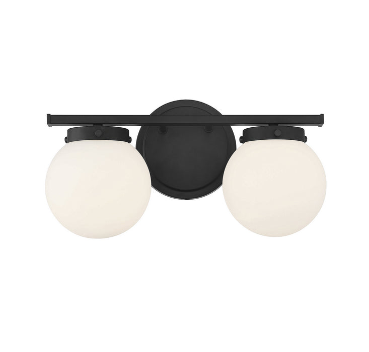 Meridian M80047MBK Two Light Bathroom Vanity Light, Matte Black