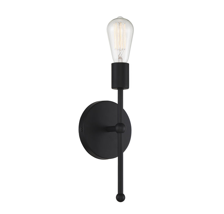 Meridian M90005MBK One Light Wall Sconce, Matte Black
