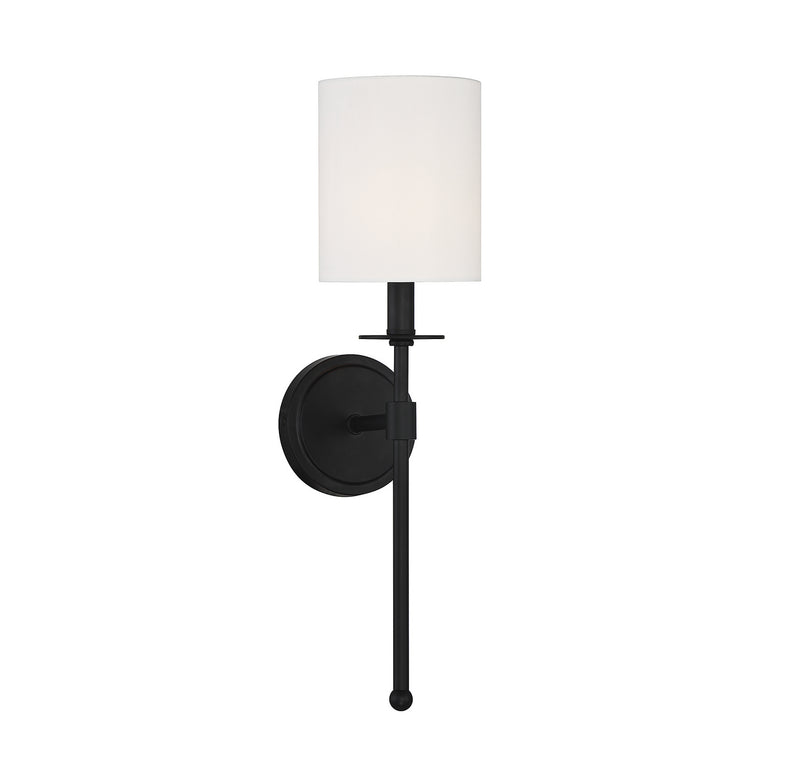Meridian M90057MBK One Light Wall Sconce, Matte Black