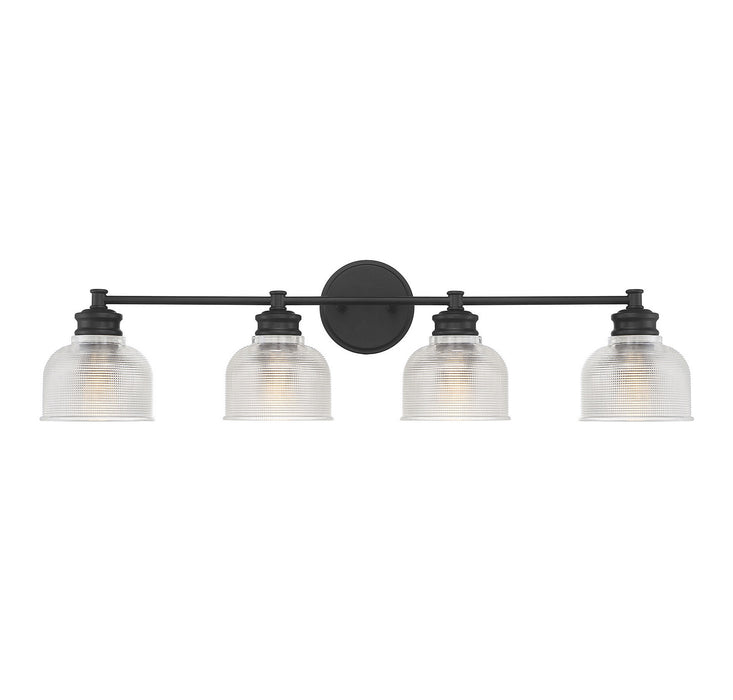 Meridian M80036MBK Four Light Bathroom Vanity Light, Matte Black