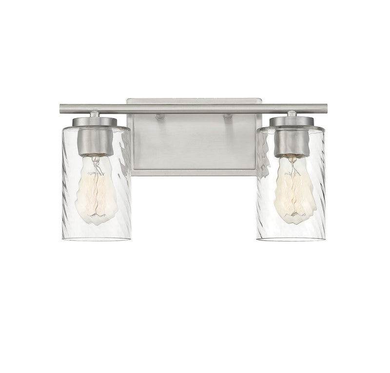 Meridian M80037BN Two Light Bathroom Vanity Light, Brushed Nickel