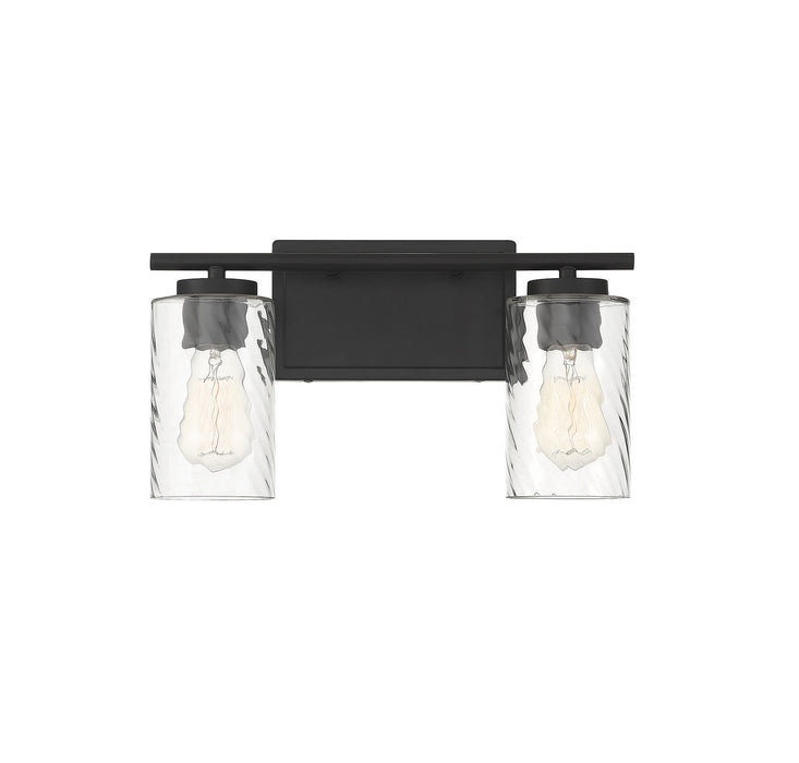 Meridian M80037MBK Two Light Bathroom Vanity Light, Matte Black