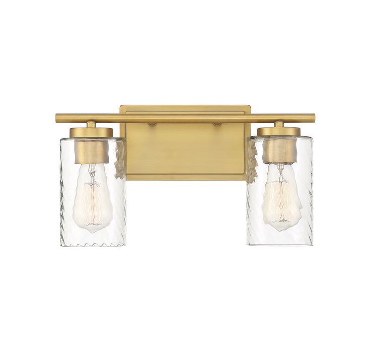 Meridian M80037NB Two Light Bathroom Vanity Light, Natural Brass