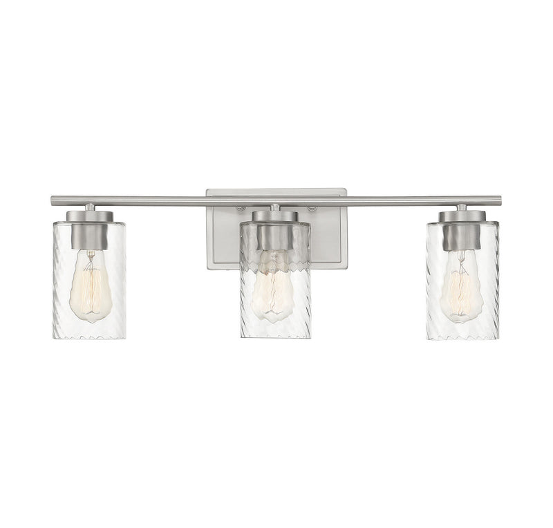 Meridian M80038BN Three Light Bathroom Vanity Light, Brushed Nickel
