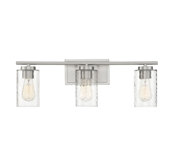 Meridian M80038BN Three Light Bathroom Vanity Light, Brushed Nickel