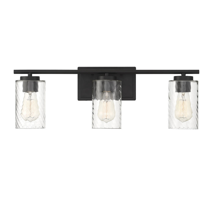 Meridian M80038MBK Three Light Bathroom Vanity Light, Matte Black