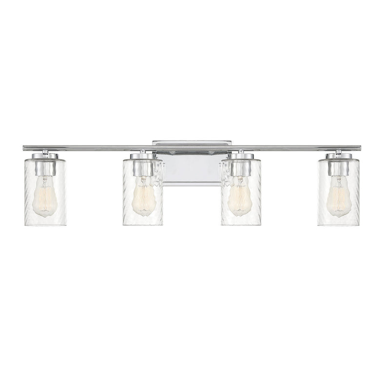 Meridian M80039CH Four Light Bathroom Vanity Light, Chrome