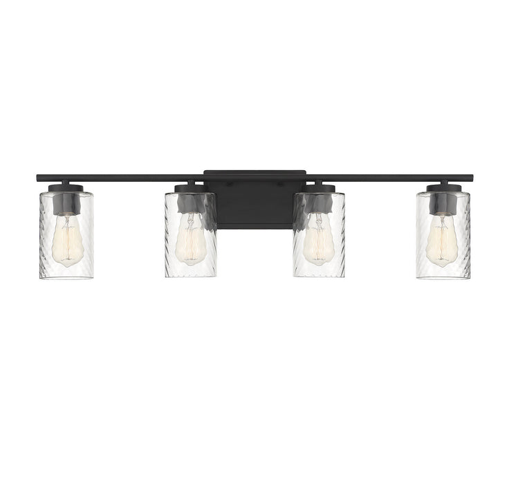 Meridian M80039MBK Four Light Bathroom Vanity Light, Matte Black