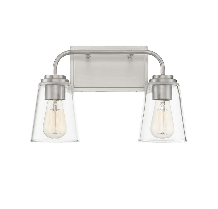 Meridian M80043BN Two Light Bathroom Vanity Light, Brushed Nickel