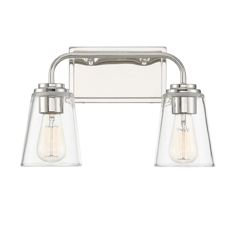 Meridian M80043PN Two Light Bathroom Vanity Light, Polished Nickel