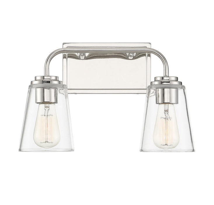 Meridian M80043PN Two Light Bathroom Vanity Light, Polished Nickel
