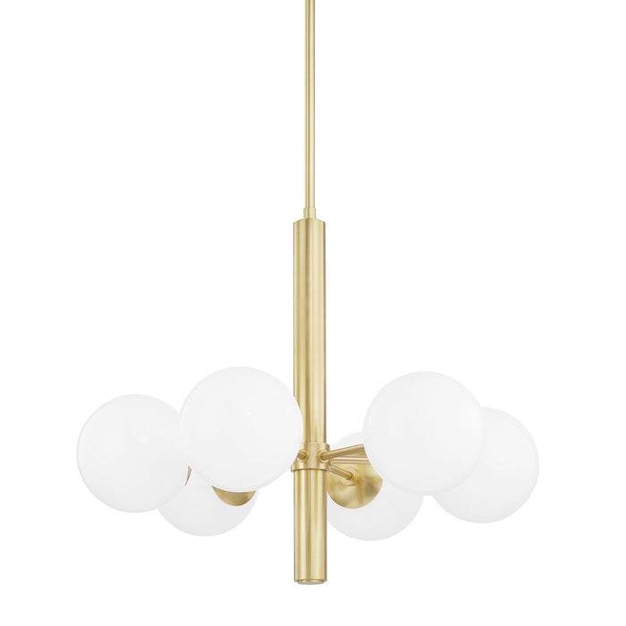 Mitzi H105806-AGB Six Light Chandelier, Aged Brass