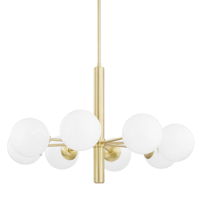 Mitzi H105808-AGB Eight Light Chandelier, Aged Brass