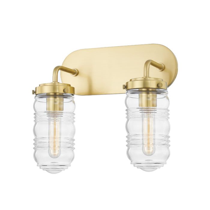 Mitzi H124302-AGB Two Light Bath and Vanity, Aged Brass