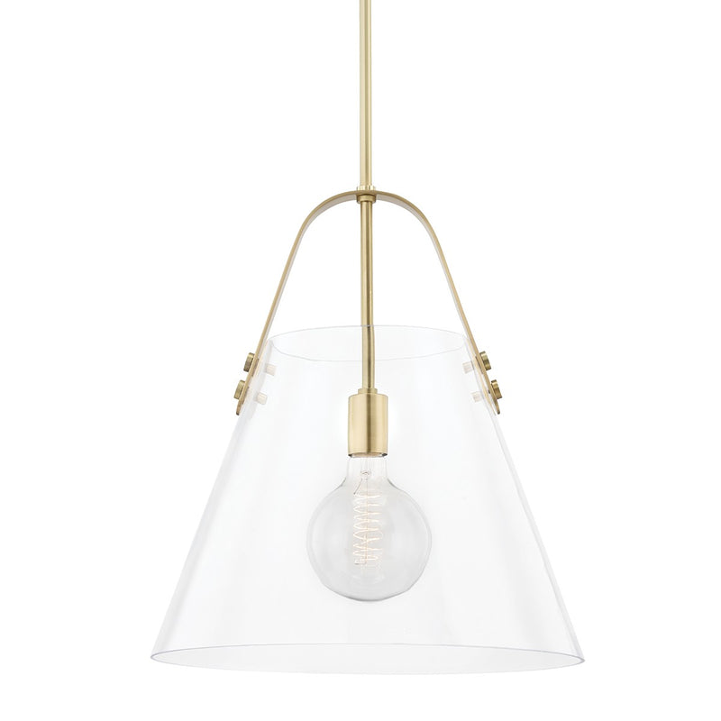 Mitzi H162701XL-AGB One Light Pendant, Aged Brass