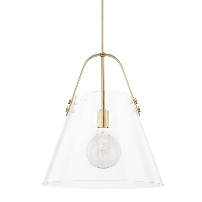 Mitzi H162701XL-AGB One Light Pendant, Aged Brass