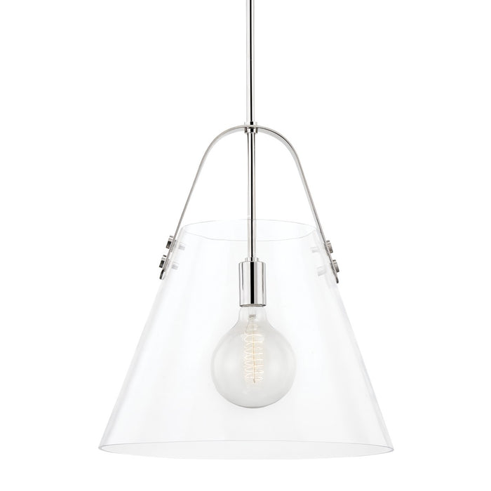 Mitzi H162701XL-PN One Light Pendant, Polished Nickel