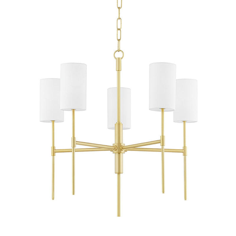 Mitzi H223805-AGB Five Light Chandelier, Aged Brass