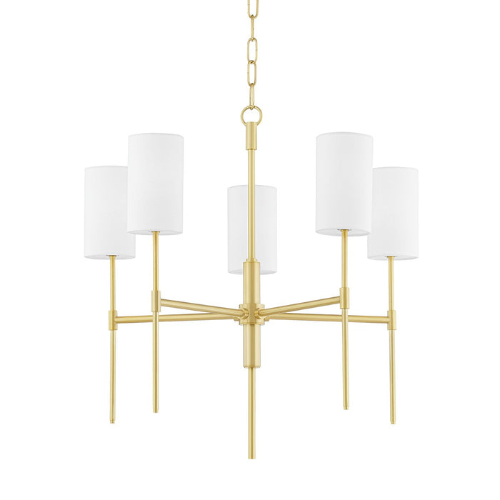 Mitzi H223805-AGB Five Light Chandelier, Aged Brass